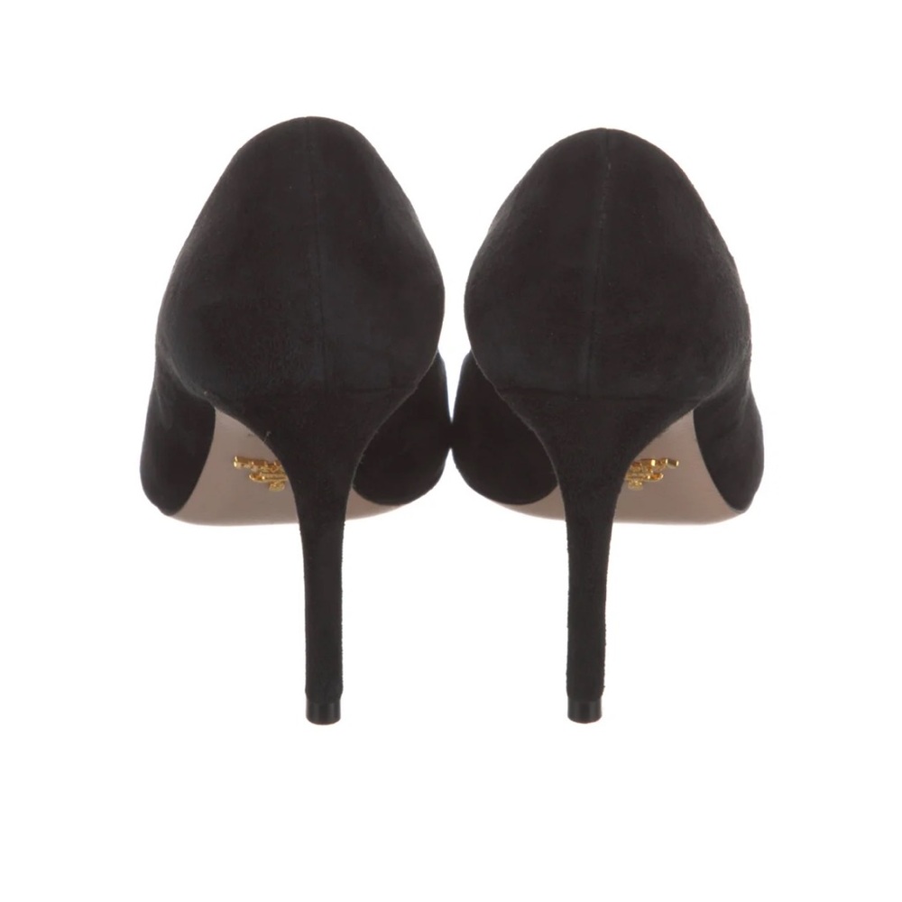 Prada Black Suede Pumps 38 / 8 - Picture 4 of 8